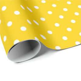 Sunshine Yellow | Wappapier met witte poka-dot Cadeaupapier
