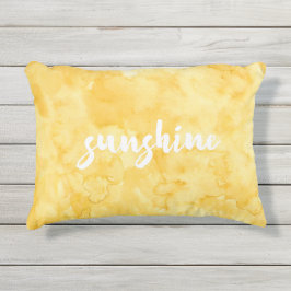 Sunshine Yellow Waterverf Buitenkussen