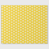 Sunshine Yellow | Wit Damast inpakpapier (Vlak)