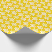 Sunshine Yellow | Wit Damast inpakpapier (Hoek)