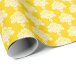 Sunshine Yellow | Wit Damast inpakpapier<br><div class="desc">Dit mooie damast cadeaupapier is perfect voor uw cadeau behoeften! Wikkel een verjaardagscadeau, baby shower cadeau, vrijgezellenfeest cadeau, huwelijkscadeau of cadeau voor een andere speciale gelegenheid. Het is ook een prachtige keuze voor het inpakken van papierambachten: inpakken van papieren enveloppen, inpakken van papier, bunting, inpakken van streamers of inpakken van...</div>