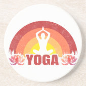Sunshine Yoga Yogi Lotus Flower Zandsteen Onderzetter (Voorkant)
