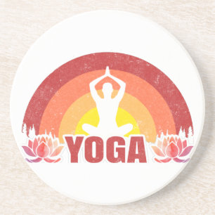 Sunshine Yoga Yogi Lotus Flower Zandsteen Onderzetter