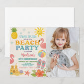 Sunshine & Zee Beach Verjaardagsuitnodiging voor k Kaart (Voorkant / Achterkant)