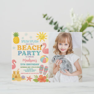 Sunshine & Zee Beach Verjaardagsuitnodiging voor k Kaart