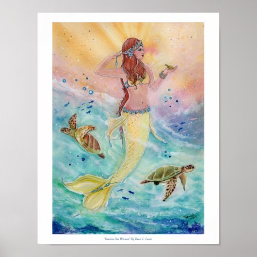 Sunshine Zee Mermaid poster van Renee Lavoie (Voorkant)