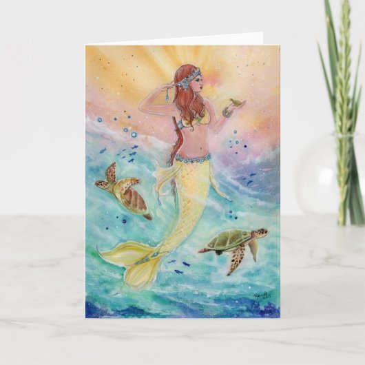 Sunshine Zee Mermaid wenskaart van Renee Kaart (Voorkant)