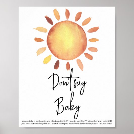 Sunshine zeg geen baby poster (Voorkant)