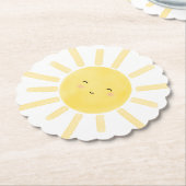 Sunshine, zon minimalistisch verjaardagsfeest kartonnen onderzetters (Gekanteld)