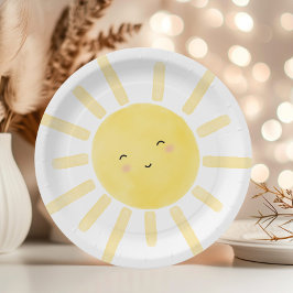 Sunshine, zon minimalistisch verjaardagsfeest papieren bordje