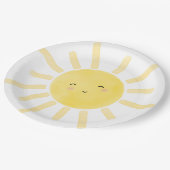 Sunshine, zon minimalistisch verjaardagsfeest papieren bordje (Gekanteld)