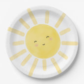 Sunshine, zon minimalistisch verjaardagsfeest papieren bordje (Voorkant)