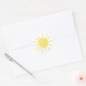 Sunshine, zon minimalistisch verjaardagsfeest ronde sticker (Envelop)