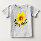 Sunshine Zonnebloem + Monogram Naam | Aankondiging (Voorkant)