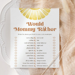 Sunshine zou mama liever Baby shower spel