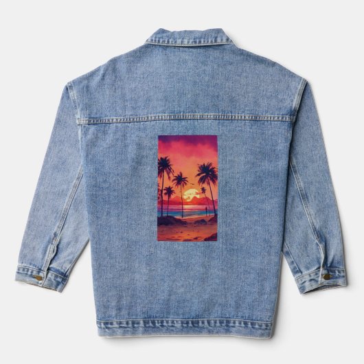 Sunsonsereniteit – Palm Beach Vibes T-shirt Denim Jacket (Achterkant)