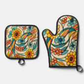 Sunstream Bloom Ovenwant & Pannenlap Set (Voorkant)