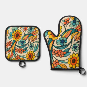 Sunstream Bloom Ovenwant & Pannenlap Set
