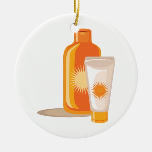 Suntan Lotion Keramisch Ornament (Voorkant)