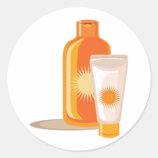 Suntan Lotion Ronde Sticker (Voorkant)