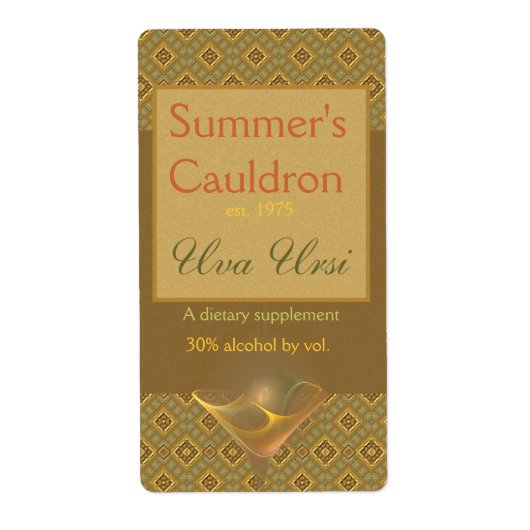 Suntini Glass Apothecary Label (Voorkant)