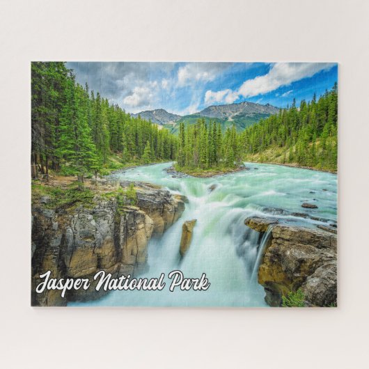 Sunwapta Falls, Jasper Nationaal Park Legpuzzel (Horizontaal)