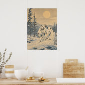 Sunward II — Witte Tijger in de Winter Poster (Keuken)