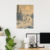 Sunward II — Witte Tijger in de Winter Poster (Thuiskantoor)