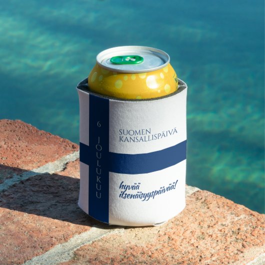 Suomen Kansallispäivä Finse nationale dag vlag Blikjeskoeler (Insitu Zwembad)