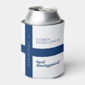 Suomen Kansallispäivä Finse nationale dag vlag Blikjeskoeler (Blikje Voorkant)