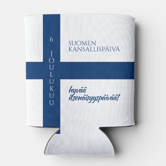 Suomen Kansallispäivä Finse nationale dag vlag Blikjeskoeler (Achterkant)