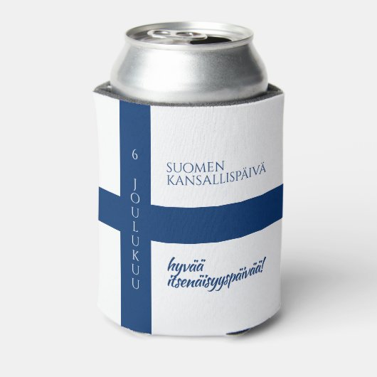 Suomen Kansallispäivä Finse nationale dag vlag Blikjeskoeler (Blikje Achterkant)