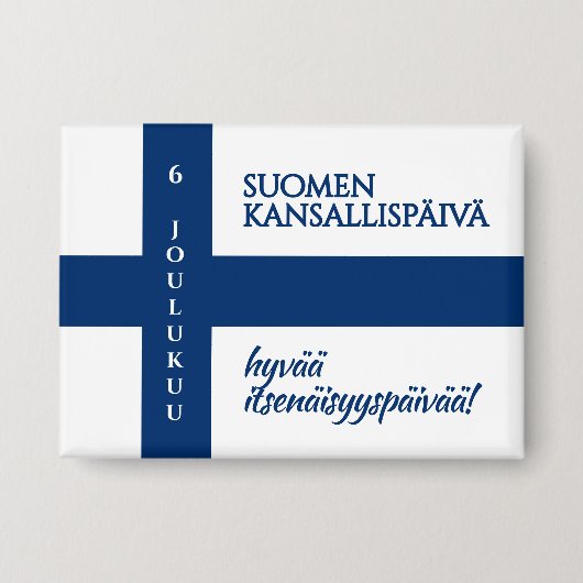 Suomen Kansallispäivä Finse nationale dag vlag Button (Voorkant)
