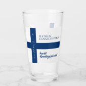 Suomen Kansallispäivä Finse nationale dag vlag Glas (Achterkant)