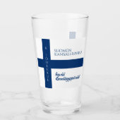 Suomen Kansallispäivä Finse nationale dag vlag Glas (Voorkant)