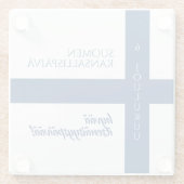 Suomen Kansallispäivä Finse nationale dag vlag Glazen Onderzetter (Achterkant)