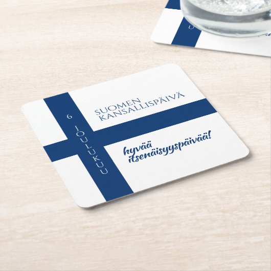 Suomen Kansallispäivä Finse nationale dag vlag Kartonnen Onderzetters (Schuin)