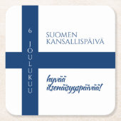 Suomen Kansallispäivä Finse nationale dag vlag Kartonnen Onderzetters (Voorkant)