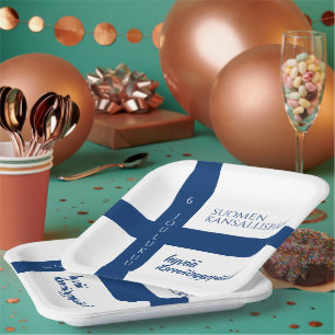 Suomen Kansallispäivä Finse nationale dag vlag Papieren Bordje