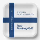 Suomen Kansallispäivä Finse nationale dag vlag Papieren Bordje (Voorkant)