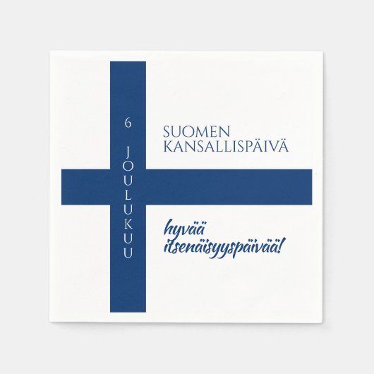 Suomen Kansallispäivä Finse nationale dag vlag Servet (Voorkant)