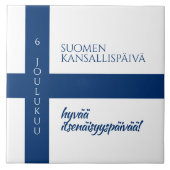 Suomen Kansallispäivä Finse nationale dag vlag Tegeltje (Voorkant)