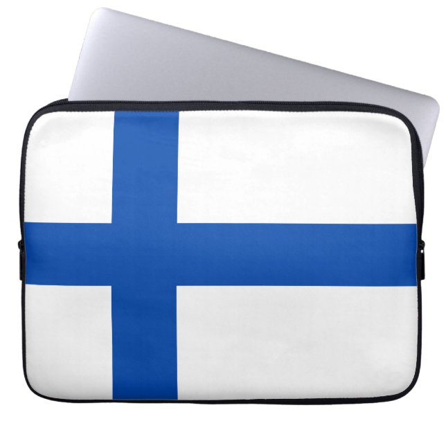 Suomen Lippu - De vlag van Finland Laptop Sleeve (Voorkant)