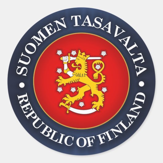Suomen Vaakuna Ronde Sticker (Voorkant)