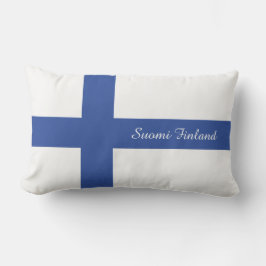 SUOMI FINLAND, aangepaste tekstvlaggenkussen Buitenkussen