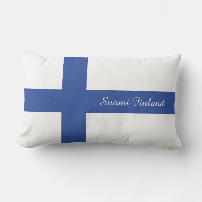 SUOMI FINLAND, aangepaste tekstvlaggenkussen Buitenkussen (Voorkant)