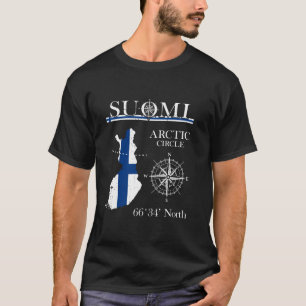 Suomi Finland Arctic Circular Adventure Finse vlag T-shirt