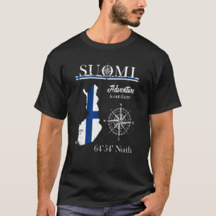 Suomi Finland avontuur is er in de Finse vlag T-shirt