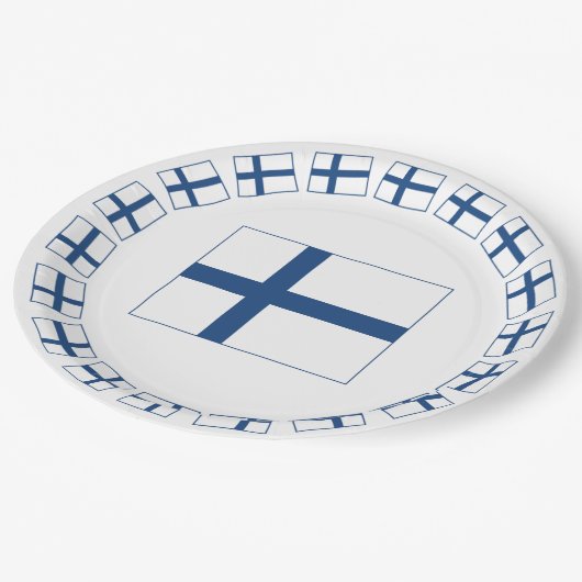 SUOMI FINLAND FLAG PAPIEREN BORDJE (Gekanteld)
