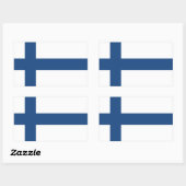 SUOMI FINLAND FLAG RECHTHOEKIGE STICKER (Vel)
